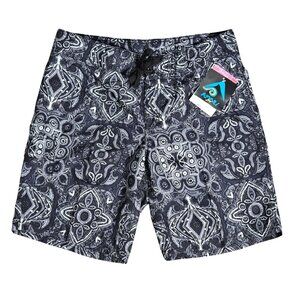 NWT | Kanu Surf Men's Grey Paisley Quick Dry Lined Swim Trunks Board Shorts | 8